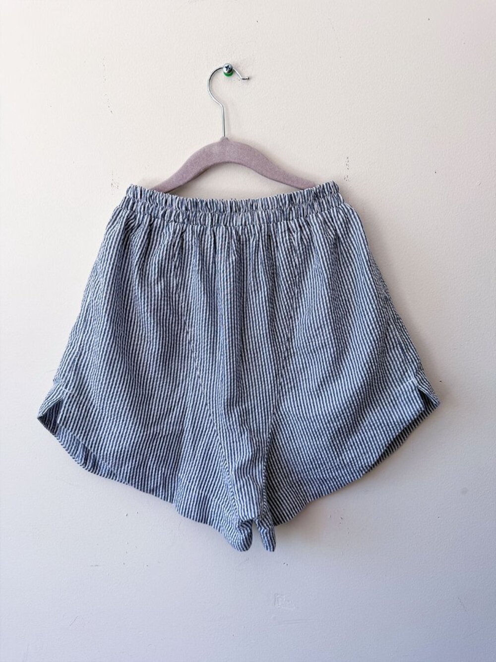 π©΅ Free People Blue Seersucker Boxer Shorts / Size XS - Picture 4 of 5